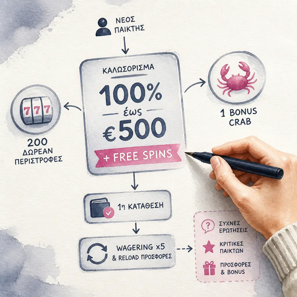 Buran Casino Bonus: Καλωσόρισμα 100% έως €500 + 200 FS visual guide for Buran Casino